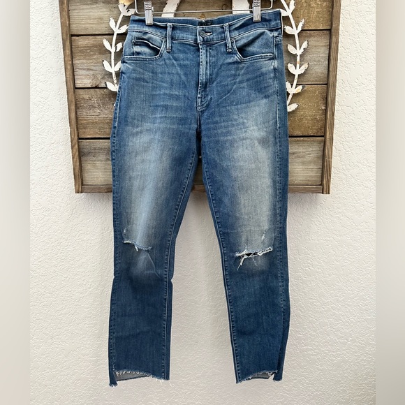 MOTHER The Rascal ankle step fray Field of Dreams‎ stretch denim jeans size 28 - Picture 1 of 10